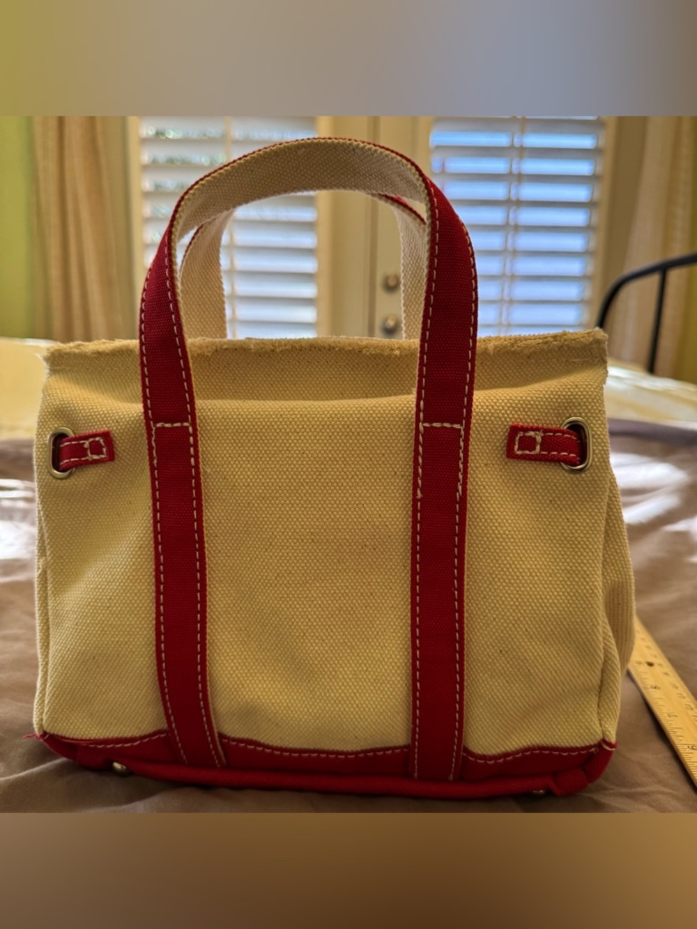 NEW viral Boatkin Sunwin Madaket Small Mini Classic Tote Bag (Red Color) - Picture 9 of 9